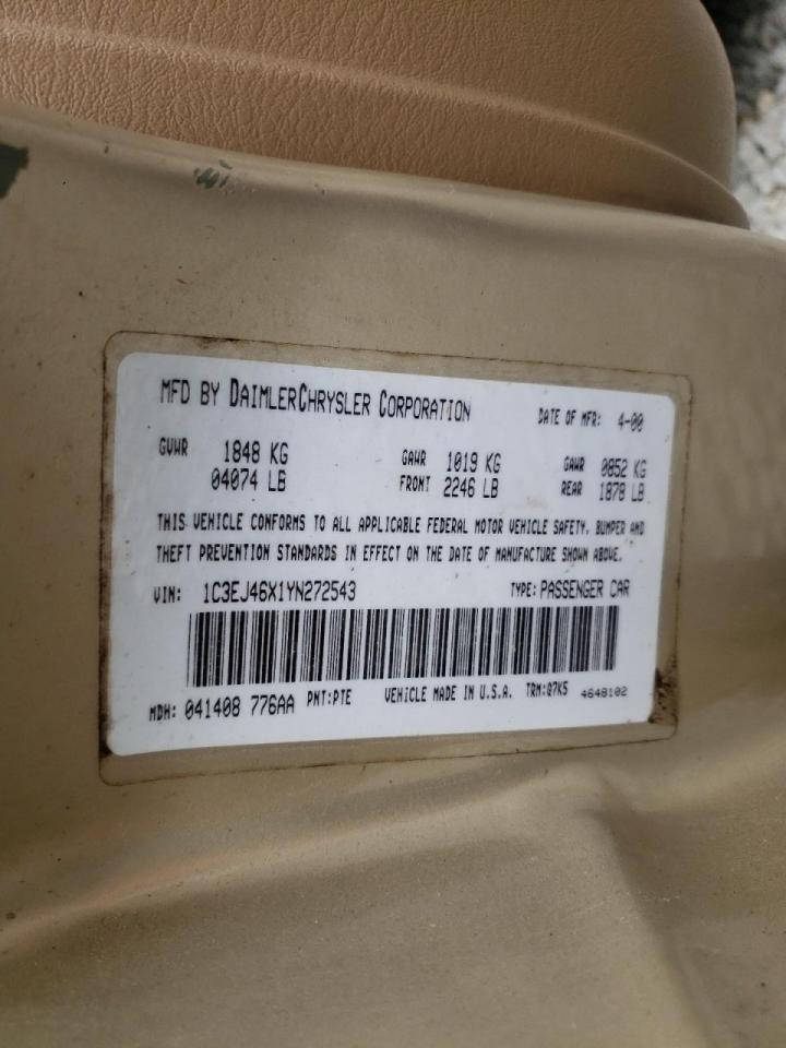 Photo 10 from auction – 2000 CHRYSLER CIRRUS LX with VIN 1C3EJ46X1YN272543