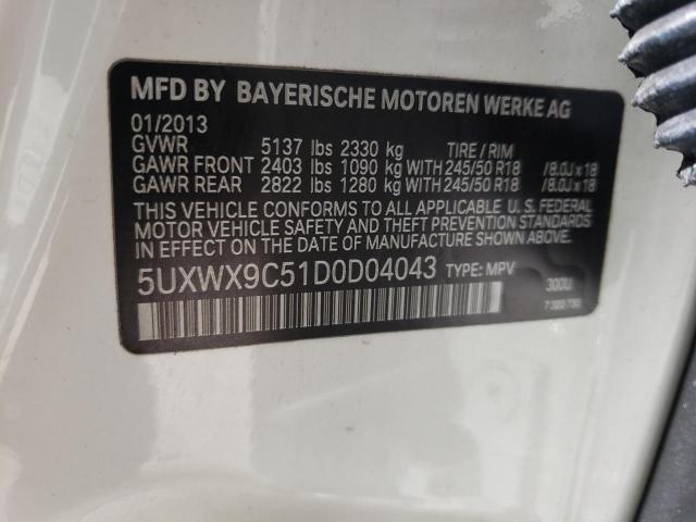 Photo 10 from auction – 2013 BMW X3 XDRIVE2 with VIN 5UXWX9C51D0D04043