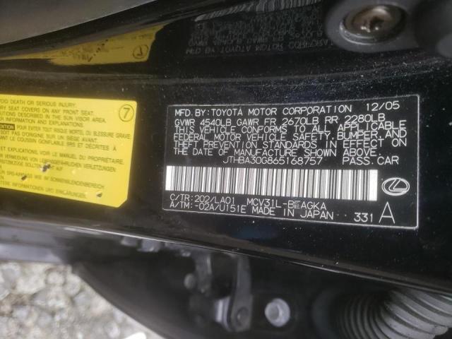 Photo 10 from auction – 2006 LEXUS ES 330 with VIN JTHBA30G865168757