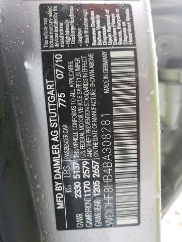 Photo 10 from auction – 2011 MERCEDES-BENZ E 350 4MAT with VIN WDDHF8HB4BA308281