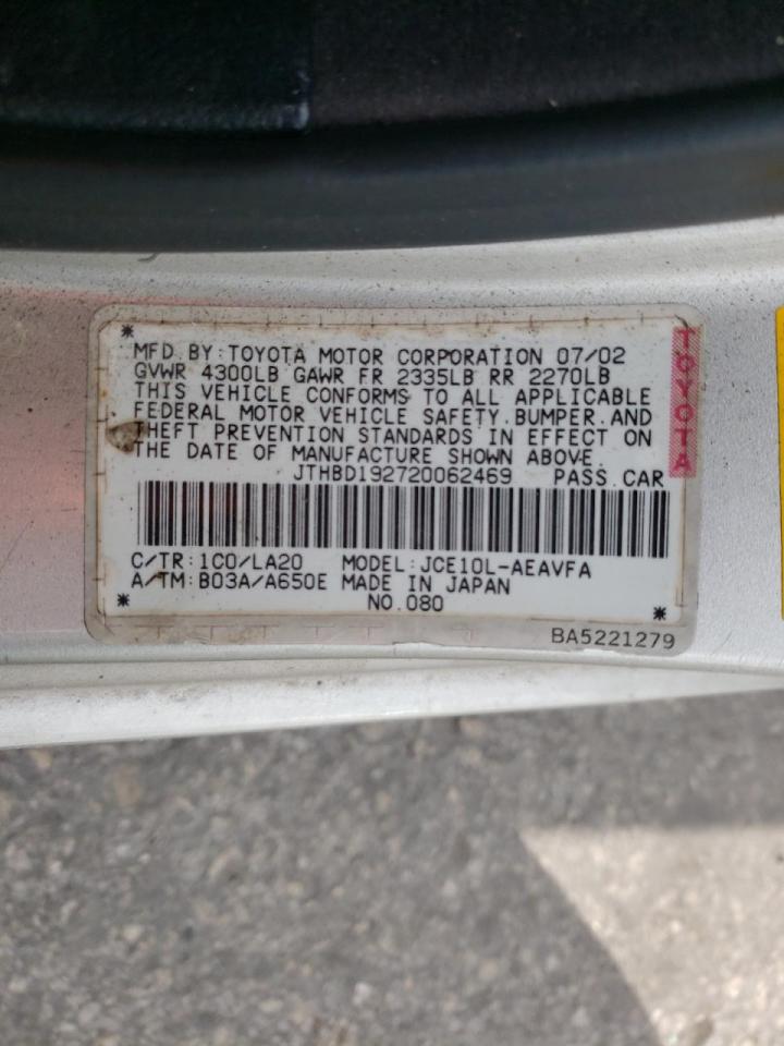 Photo 10 from auction – 2002 LEXUS IS 300 with VIN JTHBD192720062469