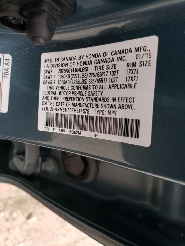 Photo 10 from auction – 2015 HONDA CR-V EX with VIN 2HKRM3H55FH514578