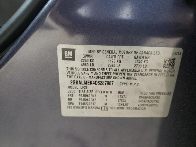 Photo 10 from auction – 2013 GMC TERRAIN SL with VIN 2GKALMEK4D6287907