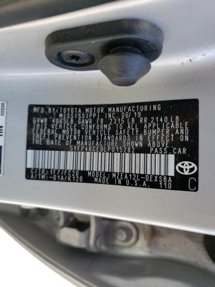 Photo 10 from auction – 2020 TOYOTA COROLLA SE with VIN 5YFP4RCE9LP015282