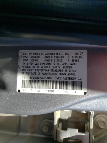 Photo 10 from auction – 2007 ACURA TL with VIN 19UUA66277A033495