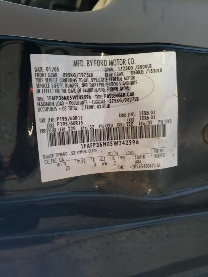 Photo 10 from auction – 2005 FORD FOCUS ZXW with VIN 1FAFP36N05W242596