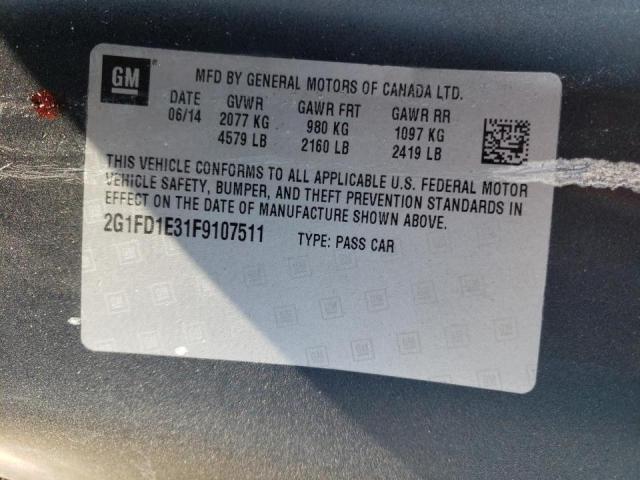 Photo 10 from auction – 2015 CHEVROLET CAMARO LT with VIN 2G1FD1E31F9107511