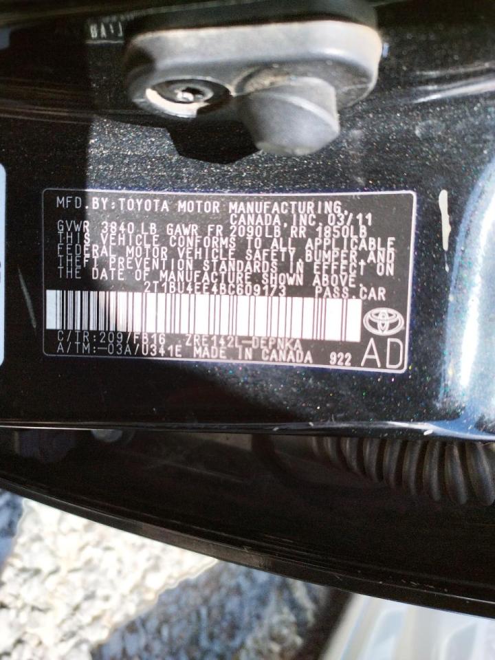 Photo 10 from auction – 2011 TOYOTA COROLLA LE with VIN 2T1BU4EE4BC609173