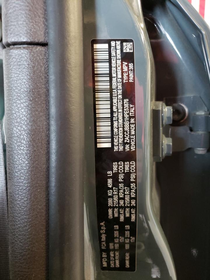 Photo 10 from auction – 2017 JEEP RENEGADE L with VIN ZACCJBBB1HPE53876