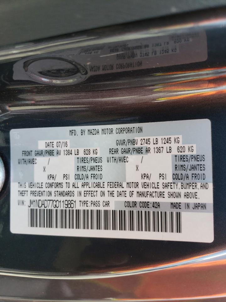 Photo 10 from auction – 2016 MAZDA MX-5 MIATA with VIN JM1NDAD77G0119861