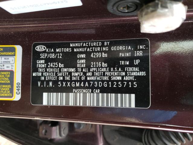 Photo 10 from auction – 2013 KIA OPTIMA LX with VIN 5XXGM4A73DG125715