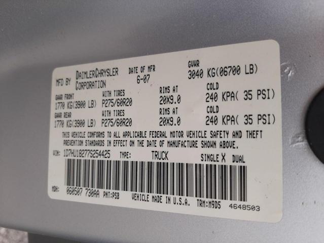 Photo 10 from auction – 2007 DODGE RAM 1500 S with VIN 1D7HU18277S254425