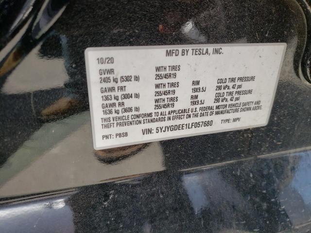 Photo 10 from auction – 2020 TESLA MODEL Y with VIN 5YJYGDEE1LF057680