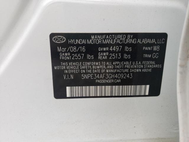 Photo 10 from auction – 2016 HYUNDAI SONATA SPO with VIN 5NPE34AF3GH409243