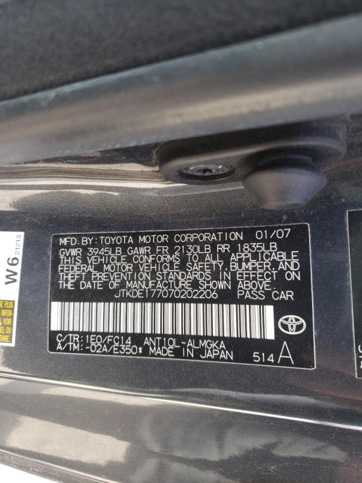 Photo 10 from auction – 2007 TOYOTA SCION TC with VIN JTKDE177070202206