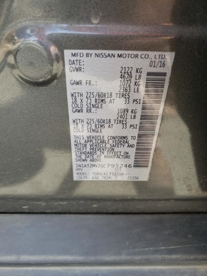 Photo 10 from auction – 2016 NISSAN ROGUE S with VIN 5N1AT2MV2GC795246