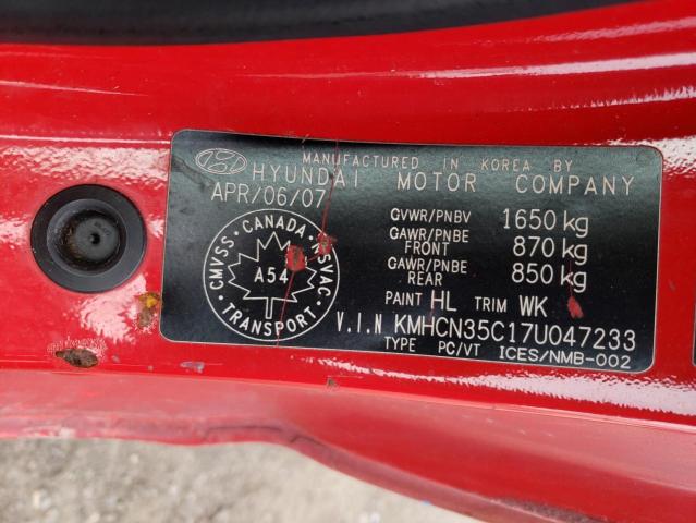 Photo 10 from auction – 2007 HYUNDAI ACCENT BAS with VIN KMHCN35C17U047233