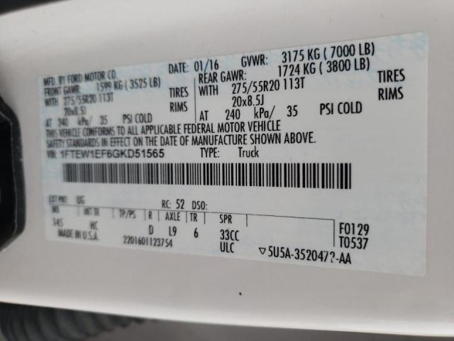 Photo 10 from auction – 2016 FORD F150 SUPER with VIN 1FTEW1EF6GKD51565