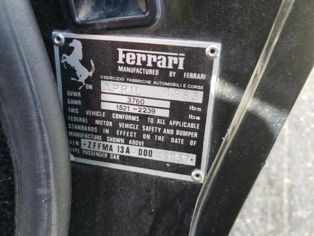 Photo 10 from auction – 1983 FERRARI 308 GTS QU with VIN ZFFMA13A9D0046037