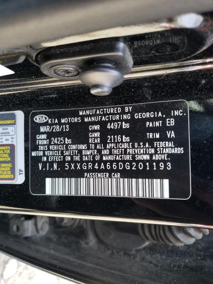 Photo 10 from auction – 2013 KIA OPTIMA SX with VIN 5XXGR4A66DG201193