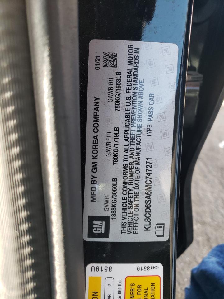 Photo 10 from auction – 2021 CHEVROLET SPARK 1LT with VIN KL8CD6SA6MC747271