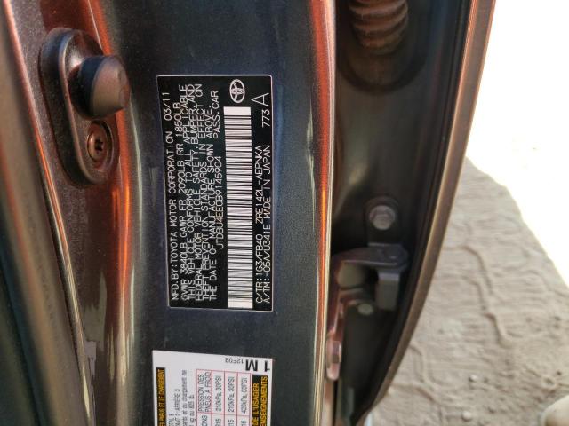 Photo 10 from auction – 2011 TOYOTA COROLLA BA with VIN JTDBU4EE0B9145904