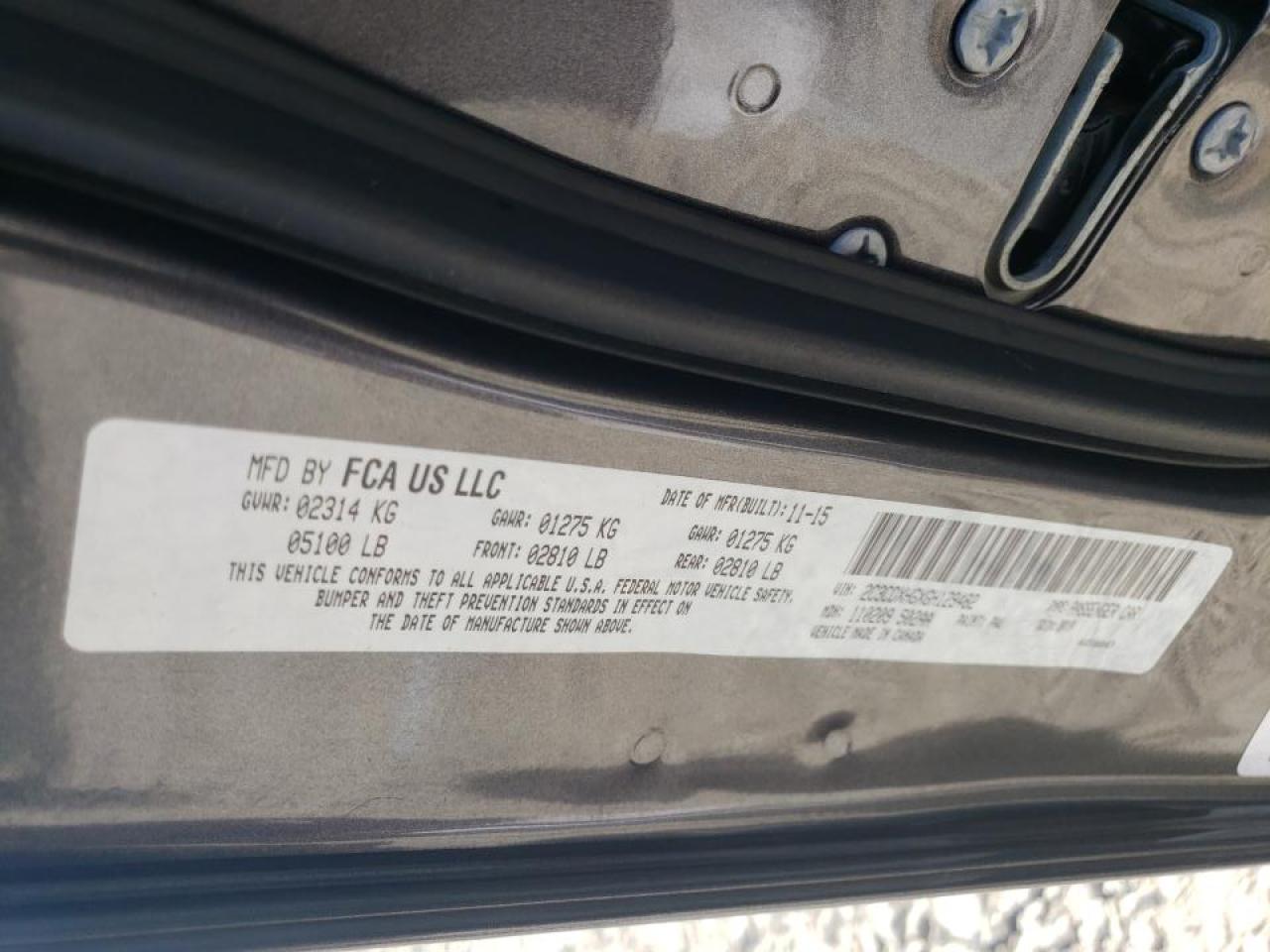 Photo 10 from auction – 2016 DODGE CHARGER SX with VIN 2C3CDXHGXGH129482