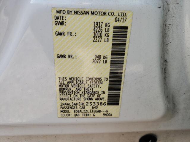 Photo 10 from auction – 2017 NISSAN ALTIMA 2.5 with VIN 1N4AL3AP5HC253386