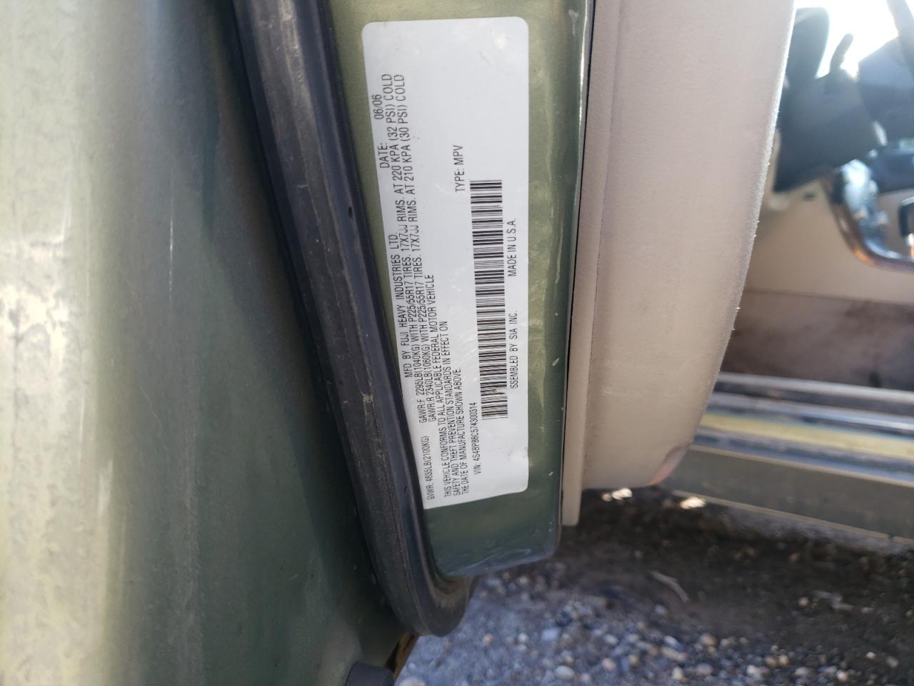 Photo 10 from auction – 2006 SUBARU LEGACY with VIN 4S4BP86C574300314