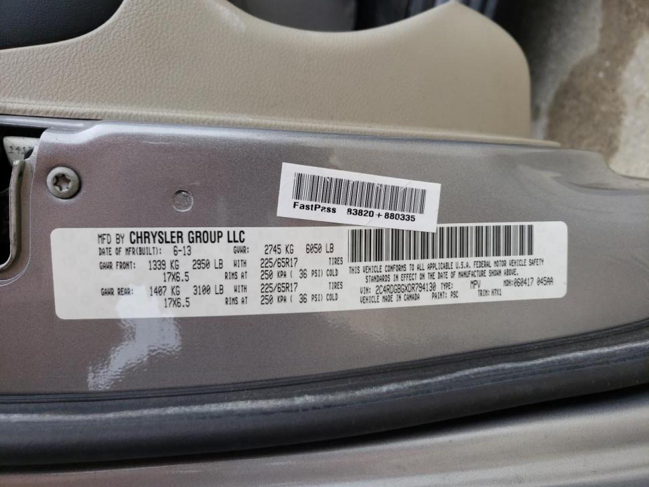 Foto 10 de la subasta – 2013 DODGE GRAND CARA con VIN 2C4RDGBGXDR794130