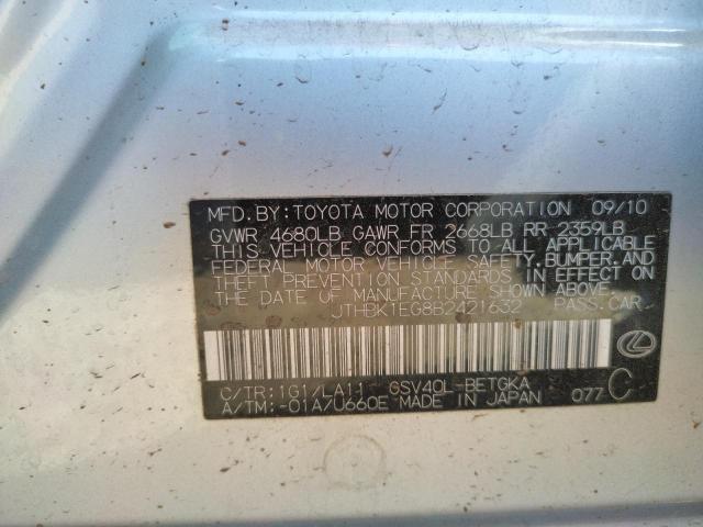 Photo 10 from auction – 2011 LEXUS ES 350 with VIN JTHBK1EG8B2421632