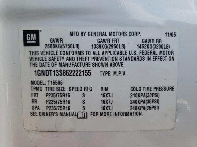 Photo 10 from auction – 2006 CHEVROLET TRAILBLAZE with VIN 1GNDT13S862222155