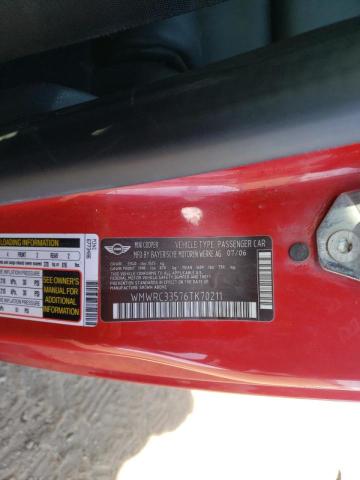 Photo 10 from auction – 2006 MINI COOPER with VIN WMWRC33576TK70211