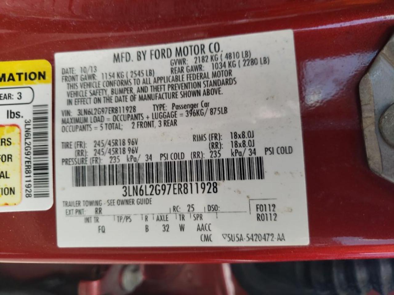 Photo 10 from auction – 2014 LINCOLN MKZ with VIN 3LN6L2G97ER811928