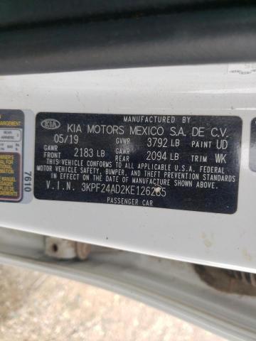 Photo 10 from auction – 2019 KIA FORTE FE with VIN 3KPF24AD2KE126285