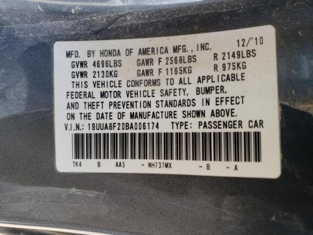 Photo 10 from auction – 2011 ACURA TL with VIN 19UUA8F20BA006174