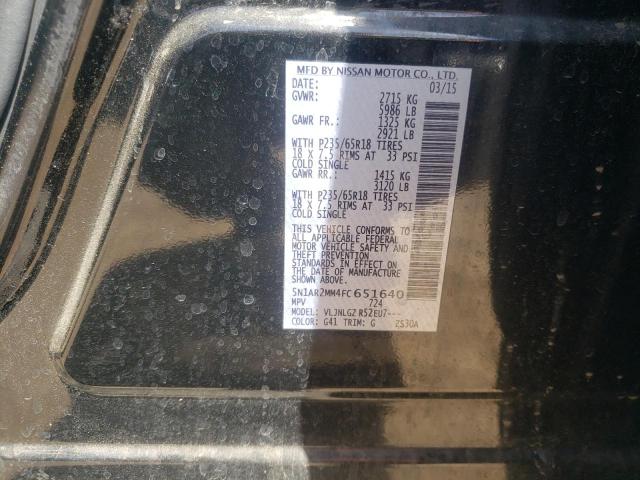Zdjęcie 10 z aukcji – 2015 NISSAN PATHFINDER z VIN 5N1AR2MM4FC651640