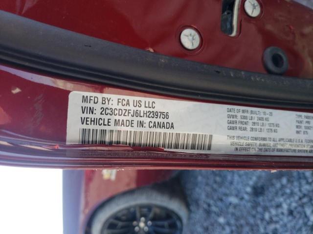 Photo 10 from auction – 2020 DODGE CHALLENGER with VIN 2C3CDZFJ6LH239756