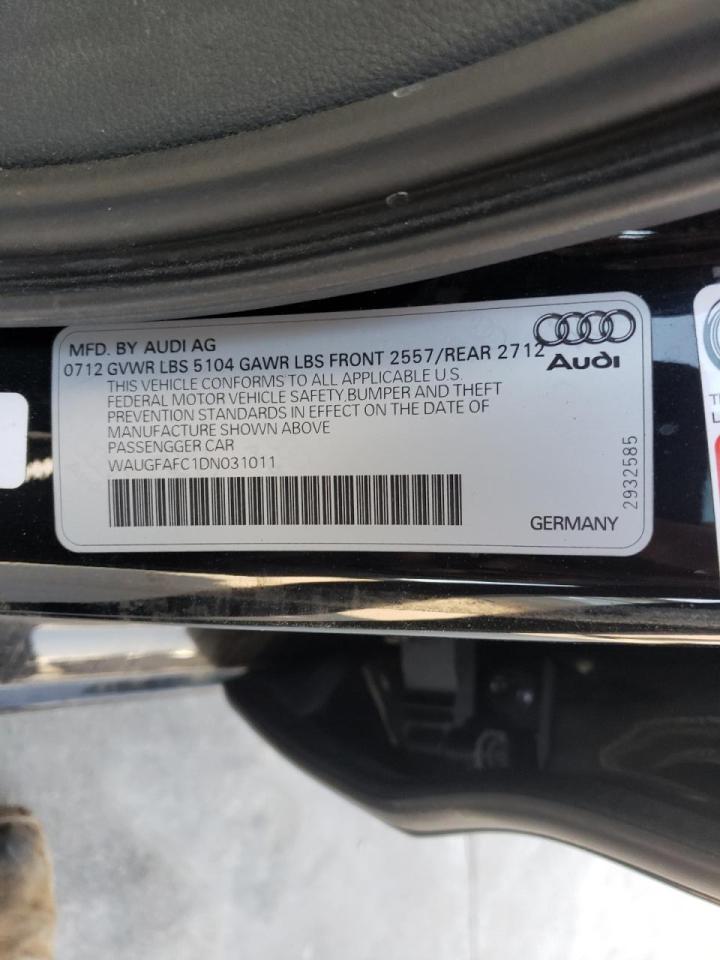 Photo 10 from auction – 2013 AUDI A6 PREMIUM with VIN WAUGFAFC1DN031011