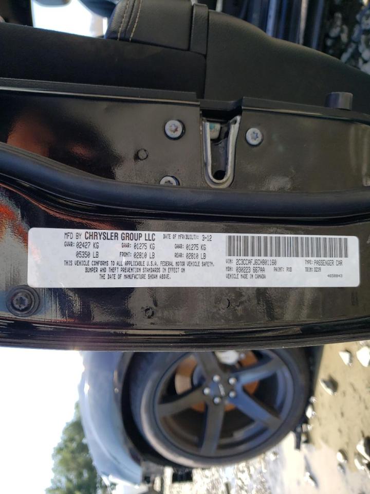 Photo 10 from auction – 2012 CHRYSLER 300 SRT-8 with VIN 2C3CCAFJ6CH801160