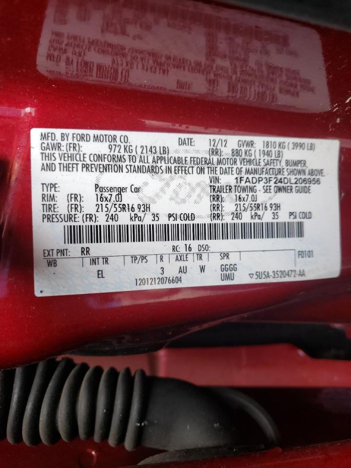 Foto 10 de la subasta – 2013 FORD FOCUS SE con VIN 1FADP3F24DL206956