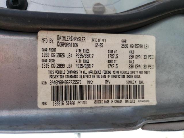 Фото 10 с аукциона – 2006 CHRYSLER PACIFICA T с VIN 2A4GM68496R735579
