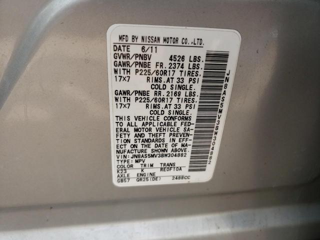Photo 10 from auction – 2011 NISSAN ROGUE S with VIN JN8AS5MV3BW304882