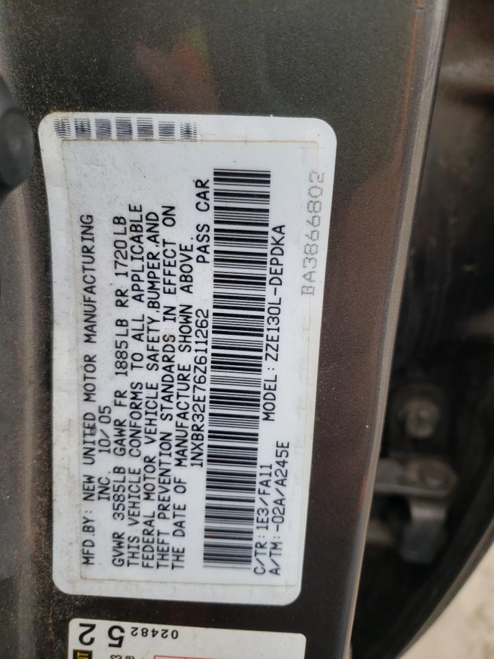 Photo 10 from auction – 2006 TOYOTA COROLLA CE with VIN 1NXBR32E76Z611262