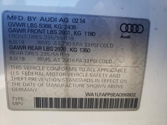 Photo 10 from auction – 2014 AUDI Q5 PREMIUM with VIN WA1LFAFP6EA096802