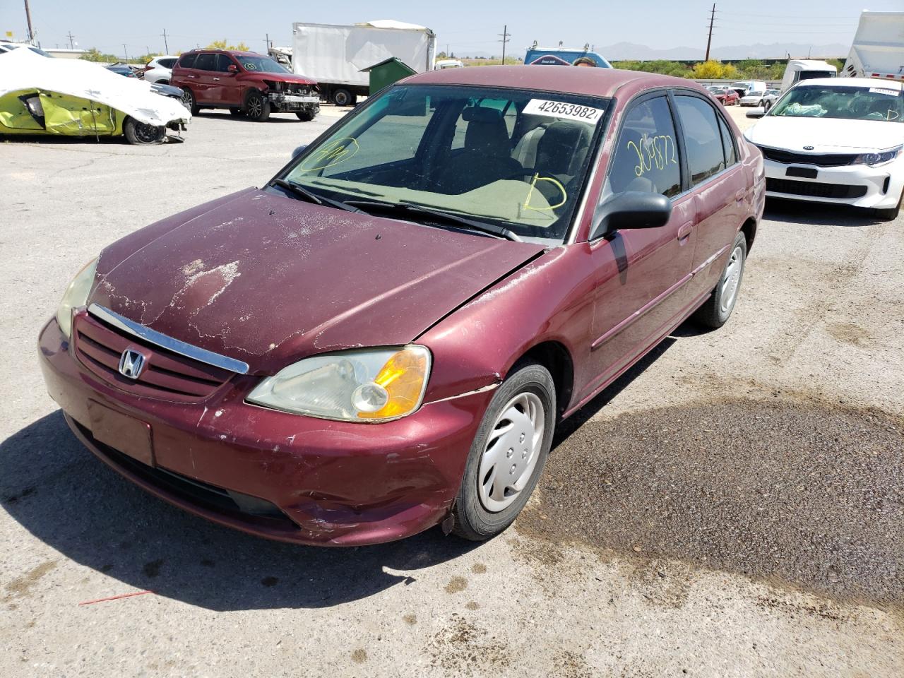 Photo 2 from auction – 2002 HONDA CIVIC LX with VIN 1HGES15582L045202