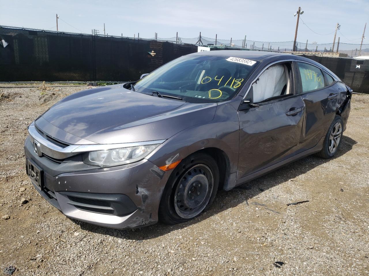 Photo 2 from auction – 2016 HONDA CIVIC LX with VIN 19XFC2F57GE215280