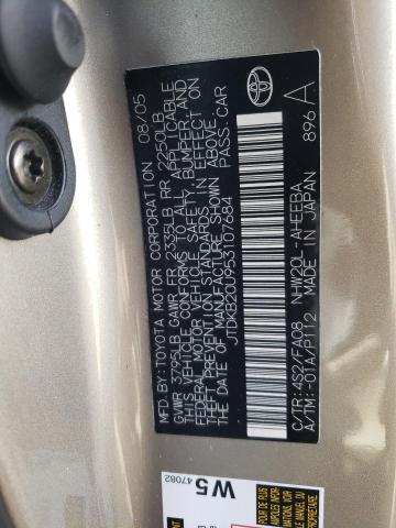 Photo 10 from auction – 2005 TOYOTA PRIUS with VIN JTDKB20U953107684