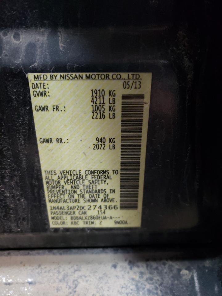 Photo 10 from auction – 2013 NISSAN ALTIMA 2.5 with VIN 1N4AL3AP2DC274366