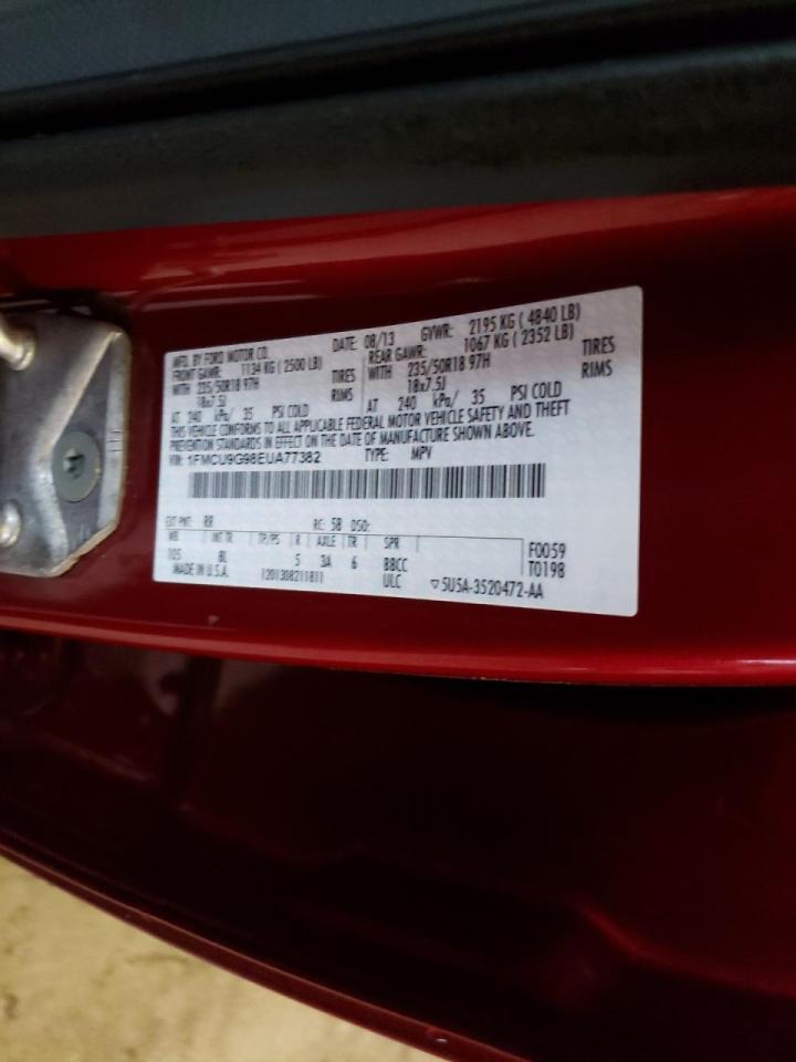 Photo 10 from auction – 2014 FORD ESCAPE SE with VIN 1FMCU9G98EUA77382